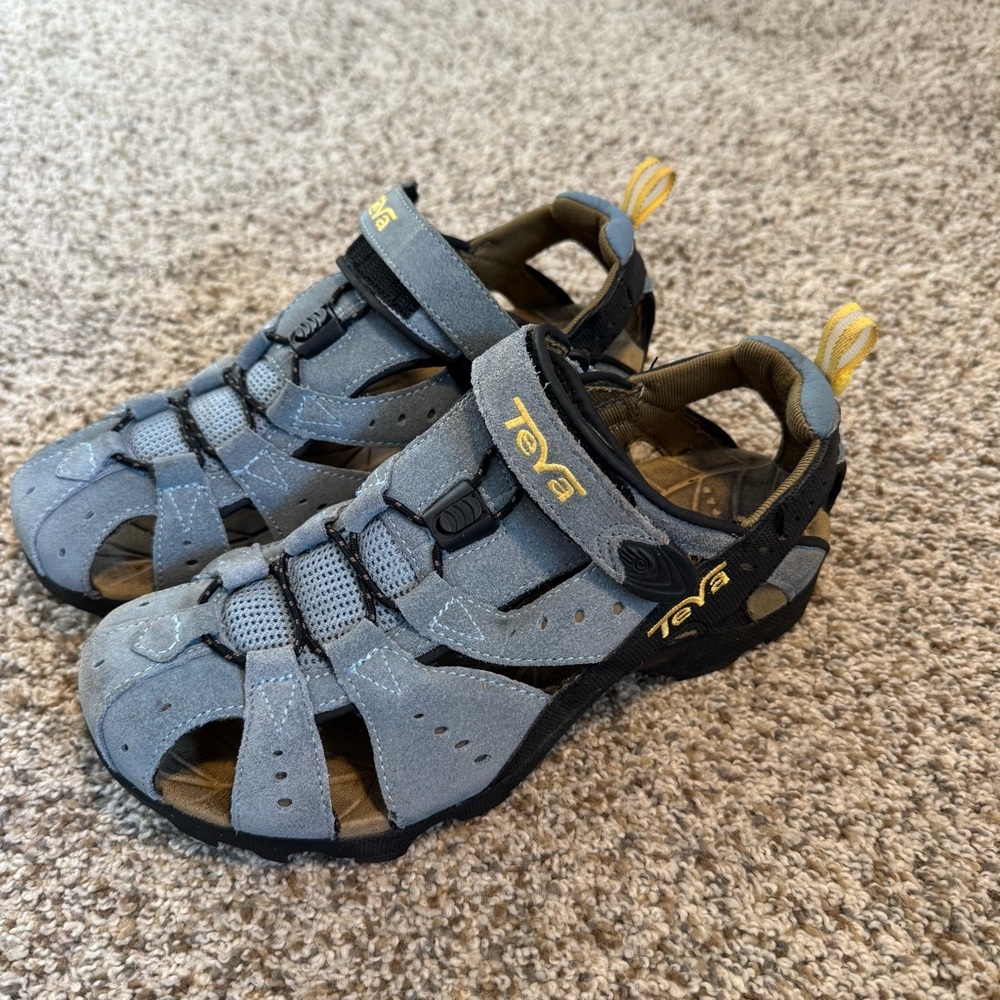 Teva Womens Deacon Blue Suede Sandal Closed Toe Sport Water Hiking Shoes US 8